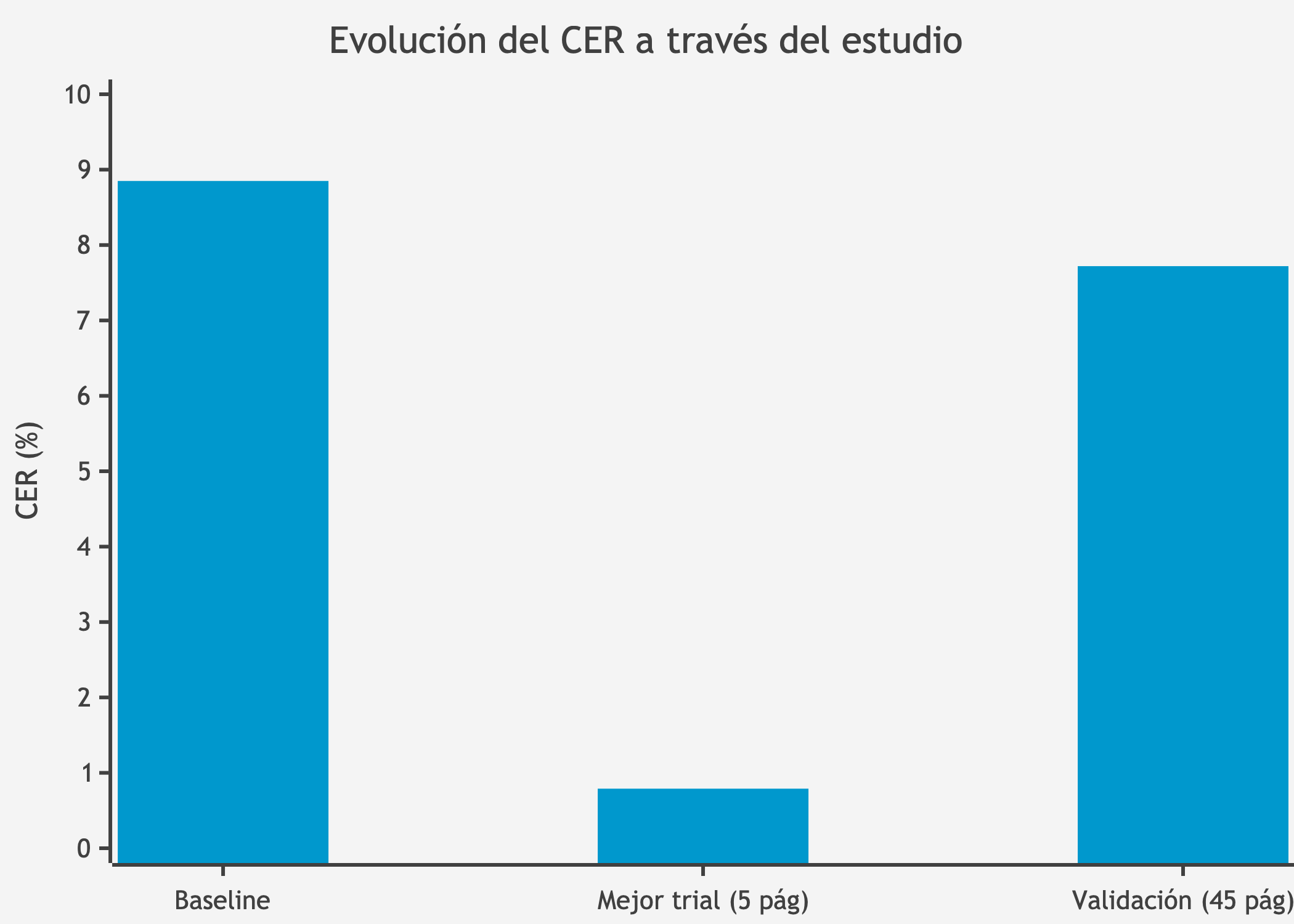 Evolución del CER a través del estudio